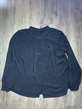 Elegant Black Button-Down Women's Blouse